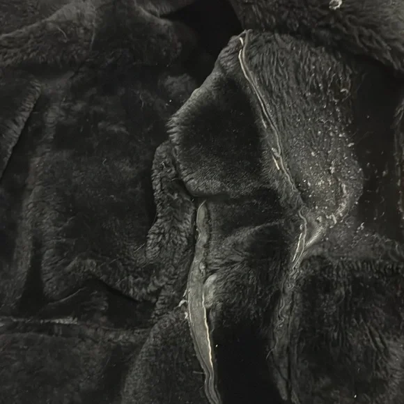 Vintage Black 100% Genuine Shearling Heavy Coat - Picture 6 of 6